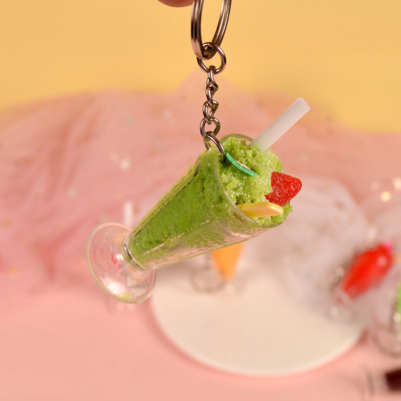 Wholesale Simulation Ice Cream Sundae PVC Keychains